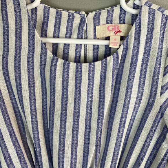 Gianni Bini Girl's Striped Linen Pocket Dress Size 4 - Picture 7 of 10